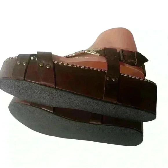 Free People Sedona Women’s Dark  Brown And Gold Woven Platform Sandals Size 9 - Picture 8 of 16